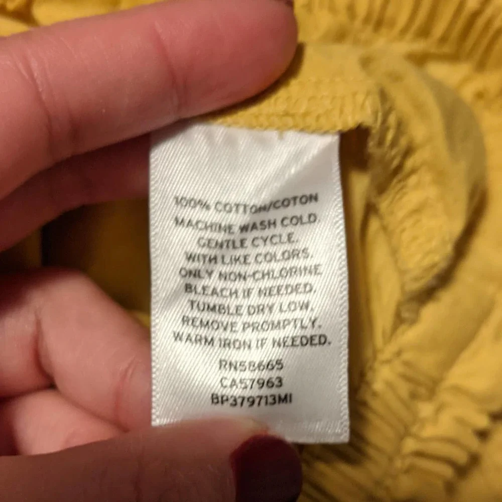 BP • Yellow Ruffle Off The Shoulder Crop Top Sz M - Picture 7 of 8